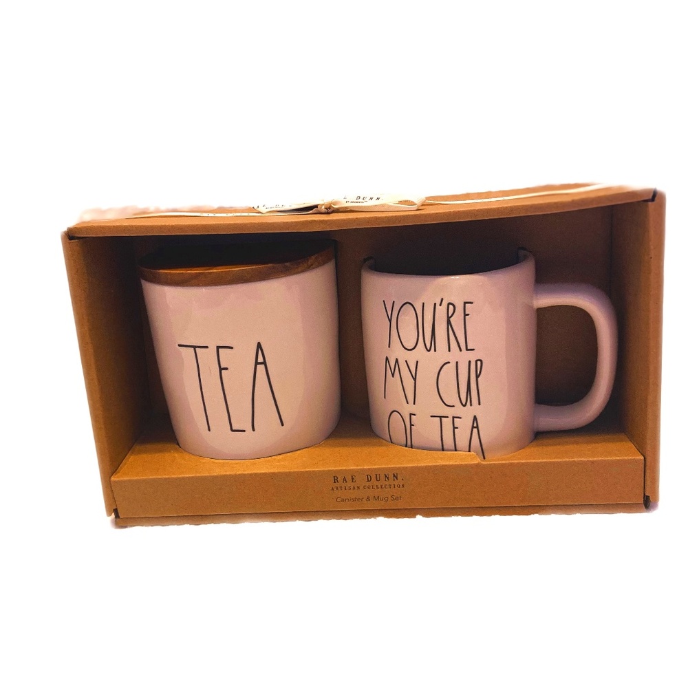 Rae Dunn Tea Canister and Mug Set